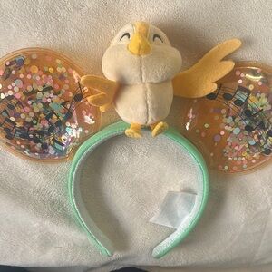 Cute  yellow plush bird Headband with Glitter  musical Ears from Disney.